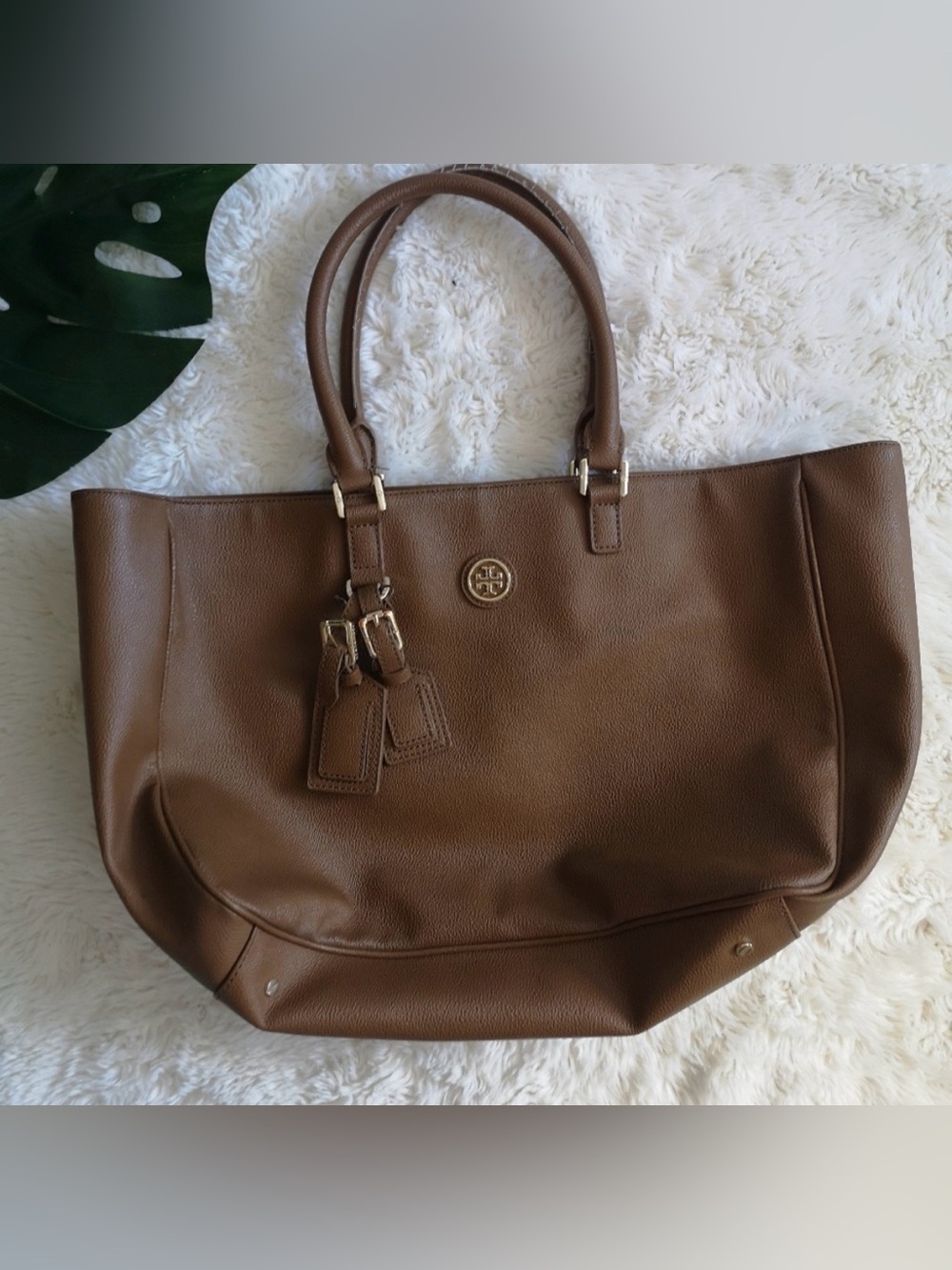 Tory Burch Brown Leather Tote Bag